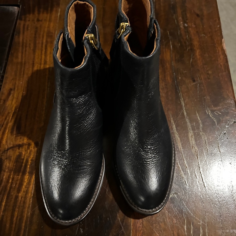 Franco Sarto Hansa Booties Black  Leather Ankle Boots
